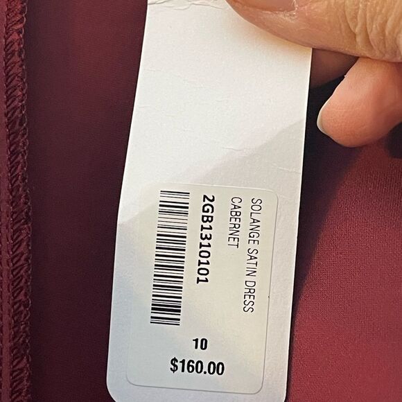 Soft Surroundings Solange Satin Cabernet dress new with tags size 10 cowl neck‎ - Picture 12 of 16